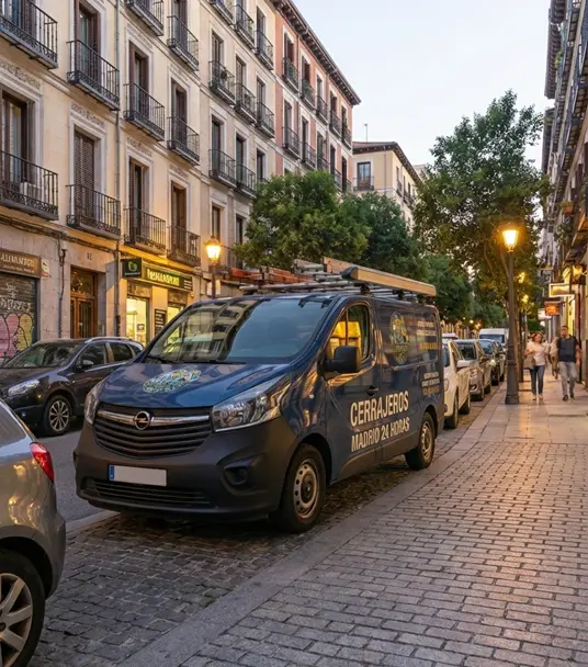 furgoneta rotulada de Cerradaca SL, cerrajeros en Madrid